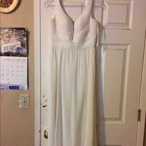 Long white prom dress